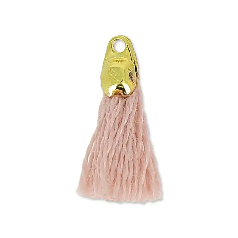 Baumwolle Quaste 15 mm antik Rosa/goldfarben HQ x1 | Extra-Rabatt